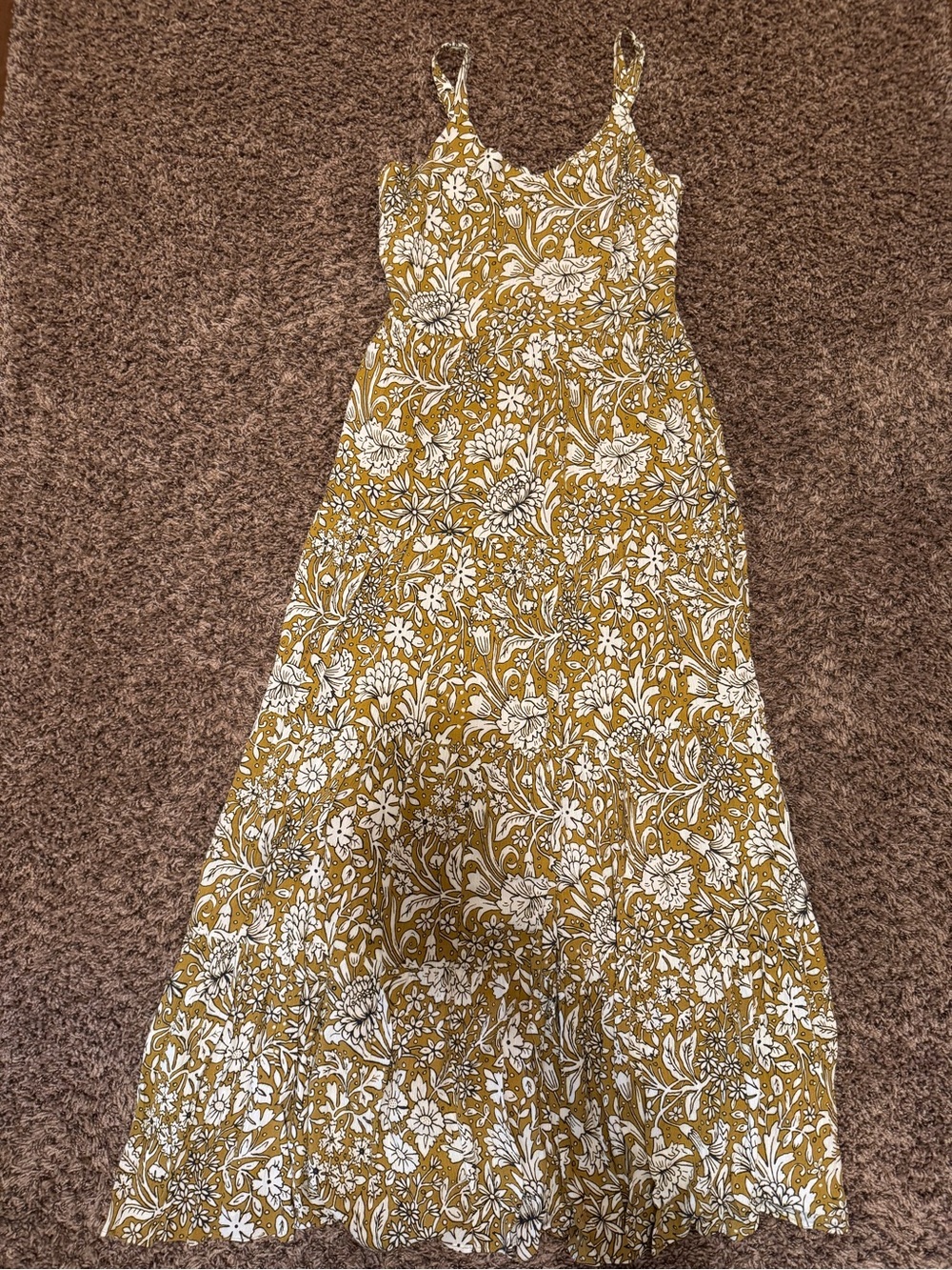 Rachel Ashwell Mustard Yellow Floral Maxi Dress